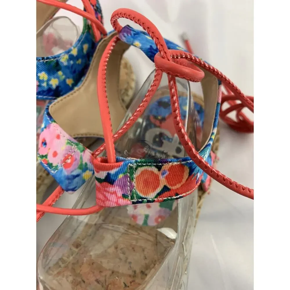 Size 10M Gianni Bini Women's Colorful Lace Up Women's Espadrille Flats